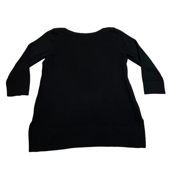 Adrienne Vittadini Boat Neck Split Hem Tunic Knit Sweater Size Medium Neutral - Picture 2 of 9